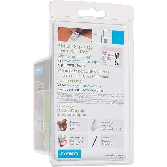 DYMO LW Small Labels 1" x 2-1/8" Roll of 500 - Self-Adhesive - Picture 2 of 6